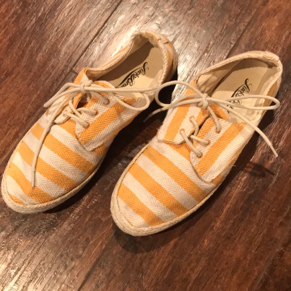 Lucky Brand Shoes - Lucky Brand Yellow Striped Canvas Shoes
